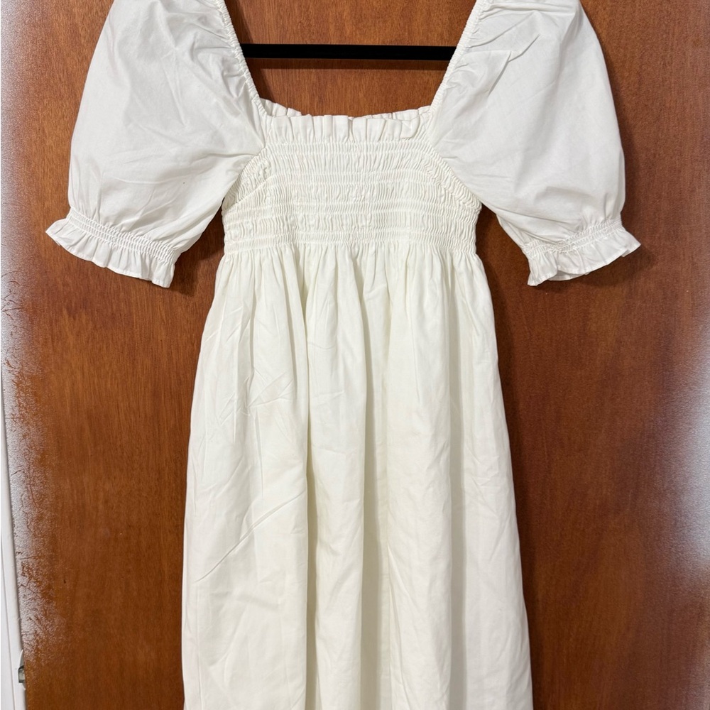 Abercrombie & Fitch Puff Sleeve Midi Dress
